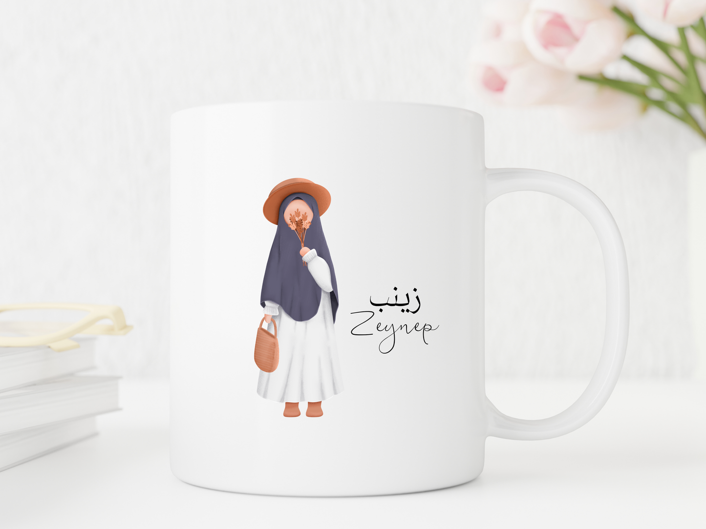 Personalisierte Hijabi Tasse mit arabischem Namen