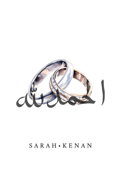 Pärchenposter mit Ringen