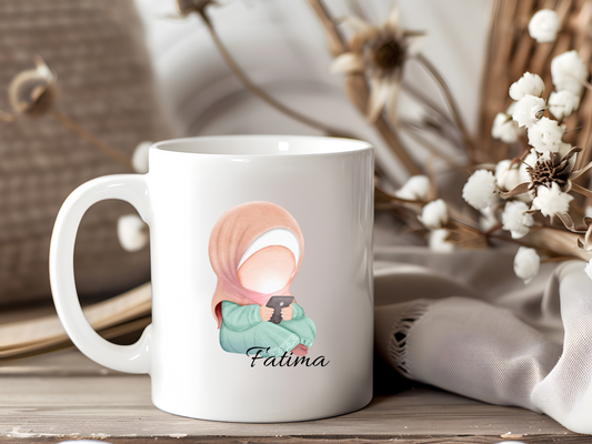Süße Hijabi Tasse für Handysüchtige Freundinnen
