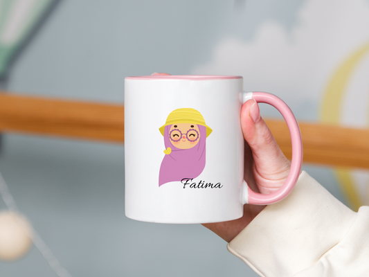 Hijabi mit lila Kopftuch Tasse