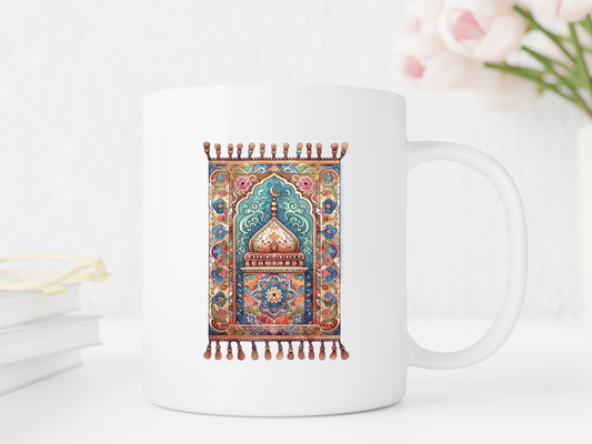 Tasse mit orientalischem Gebetsteppich