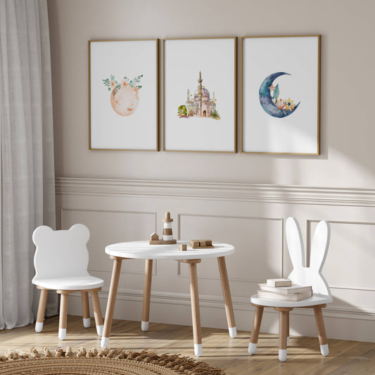 Kinderzimmer Posterset mit Mond und Moschee