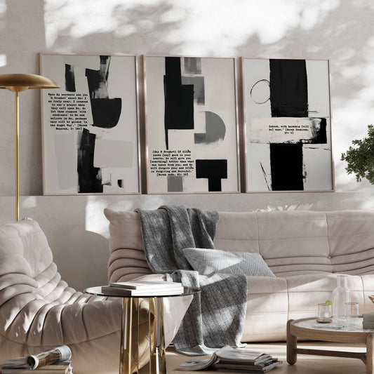 Koransuren Posterset in schwarz-beige